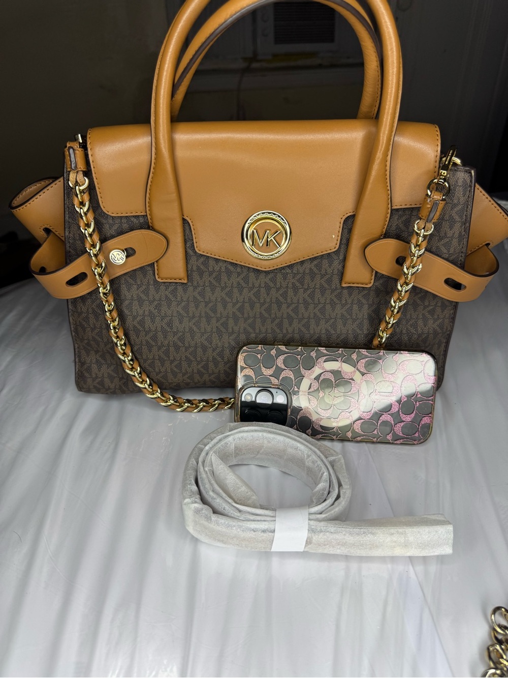 Michael Kors Carmen medium satchel Brown & Tan